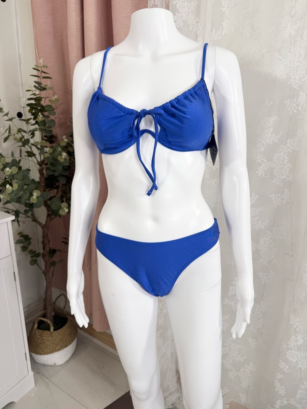 Blue Tie-Front Bikini Set BIN#8